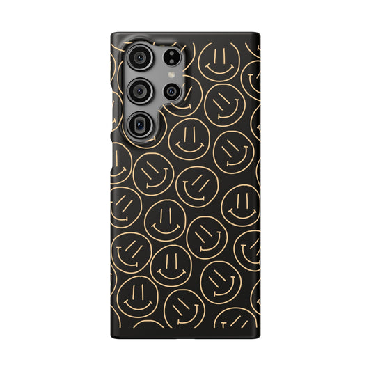 Gold Smiley Face Snap Case - Fun & Stylish Phone Protection