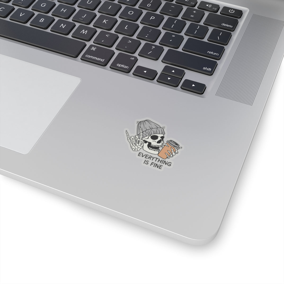 Everything is Fine Skeleton Kiss-Cut Sticker - Fun, Goth Aesthetic Laptop & Decor