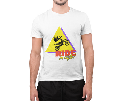 Retro Dirt Bike T-Shirt 'Ride In Style'