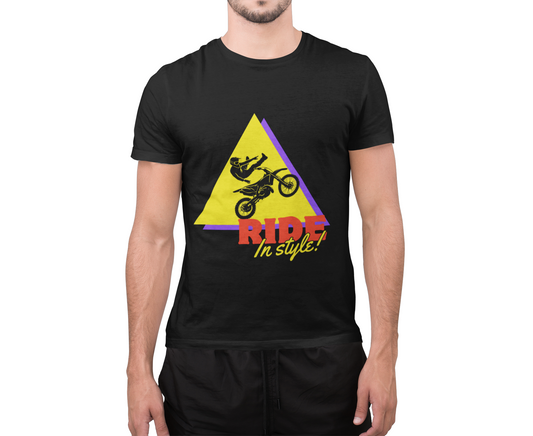 Retro Dirt Bike T-Shirt 'Ride In Style'