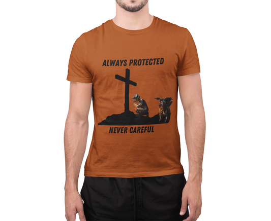 Spiritual Dirt Bike T-Shirt 'Always Protected, Never Careful'