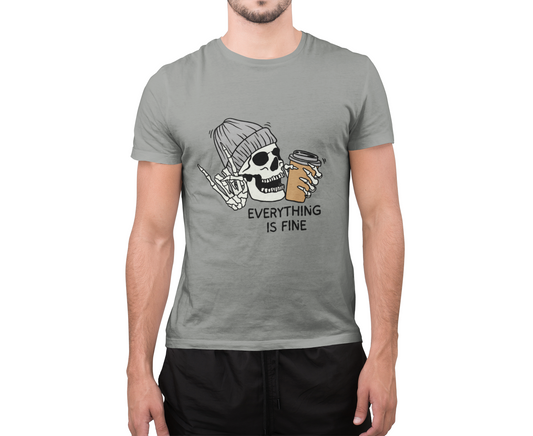 Skull T-shirt 'Everything is Fine'