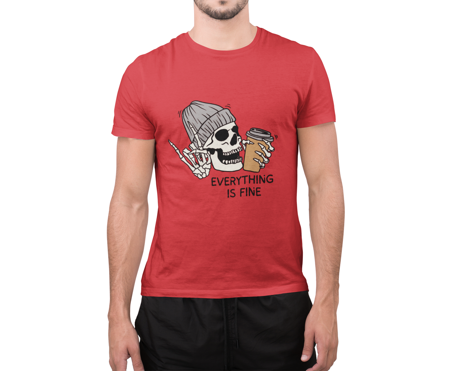 Skull T-shirt 'Everything is Fine'