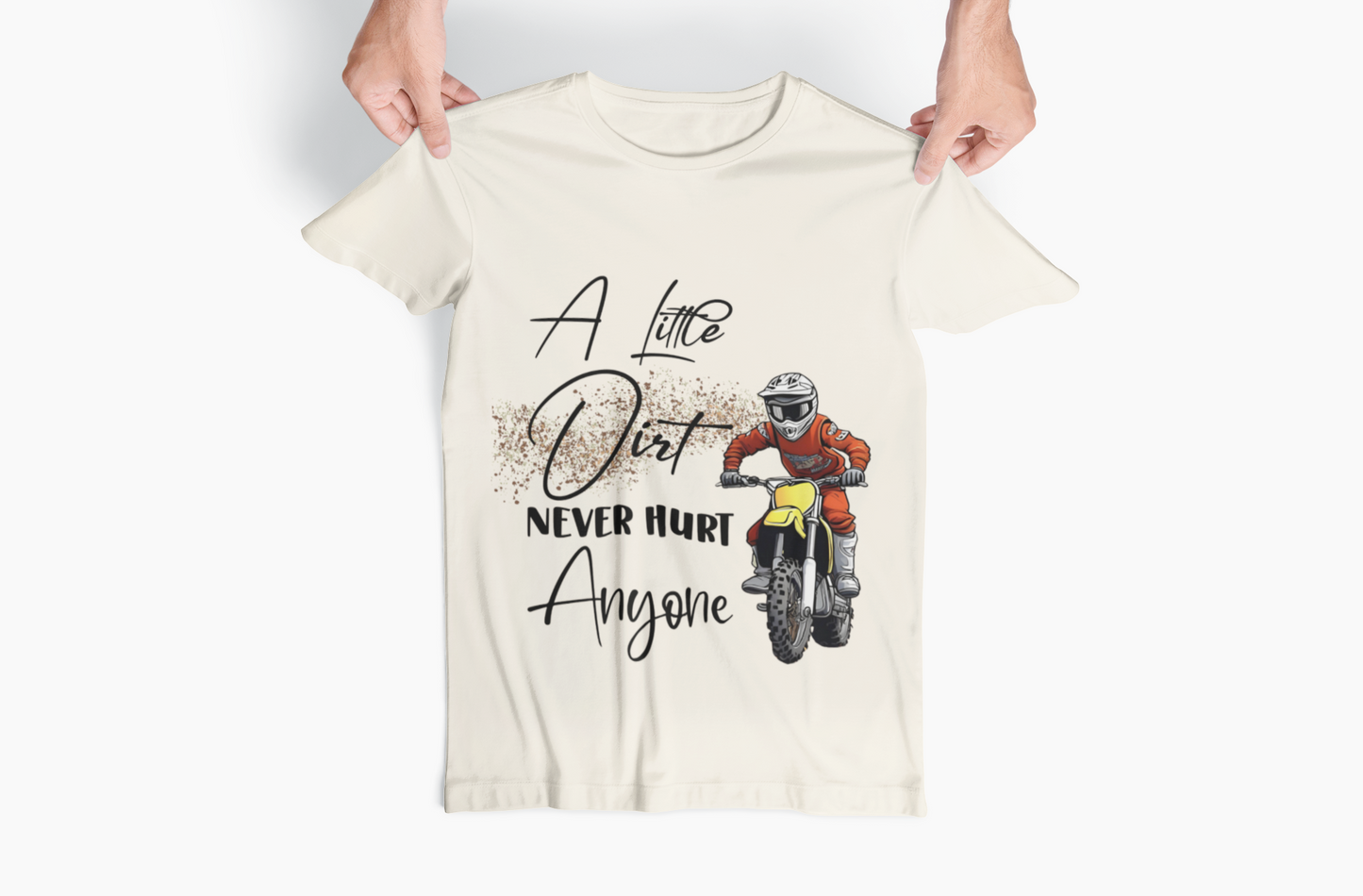 Youth Dirtbike Tee, Motocross T-Shirt, Kid's Off-road Shirt, Little Dirt Never Hurt Anybody, Dirtbiking Top