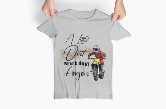 Youth Dirtbike Tee, Motocross T-Shirt, Kid's Off-road Shirt, Little Dirt Never Hurt Anybody, Dirtbiking Top