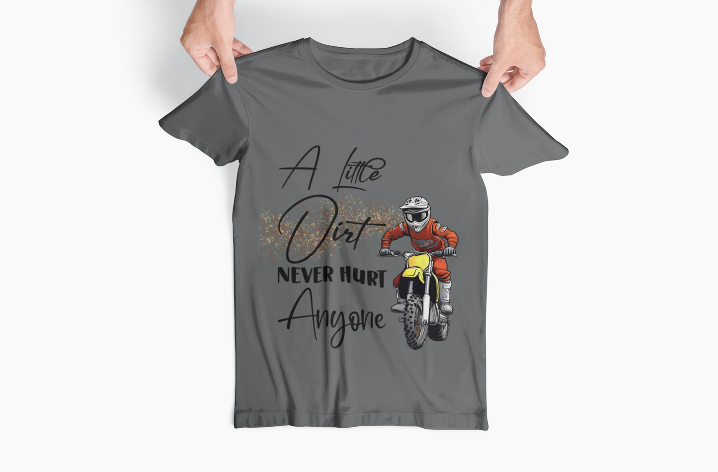 Youth Dirtbike Tee, Motocross T-Shirt, Kid's Off-road Shirt, Little Dirt Never Hurt Anybody, Dirtbiking Top