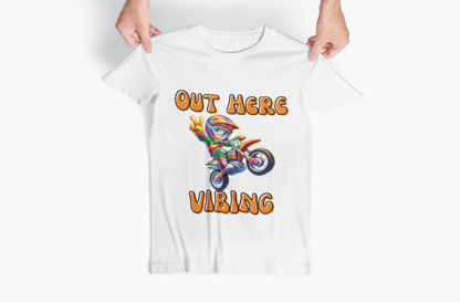 Youth Tee Dirt Bike T-shirt 'Out Here Vibing'