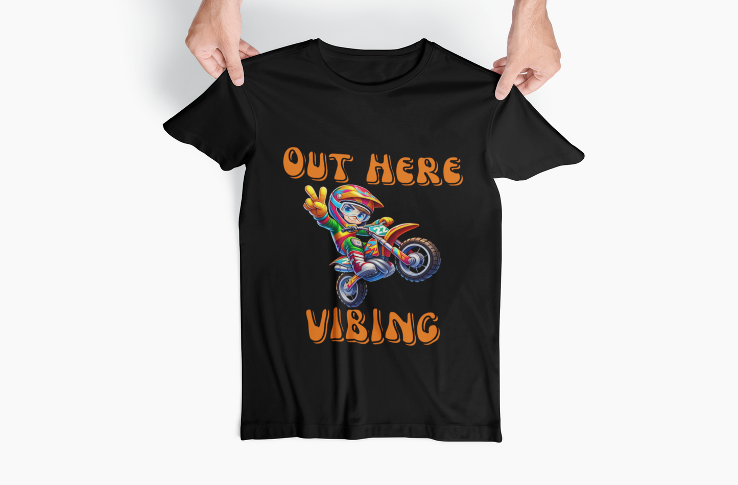 Youth Tee Dirt Bike T-shirt 'Out Here Vibing'