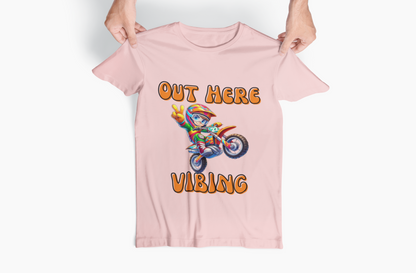 Youth Tee Dirt Bike T-shirt 'Out Here Vibing'