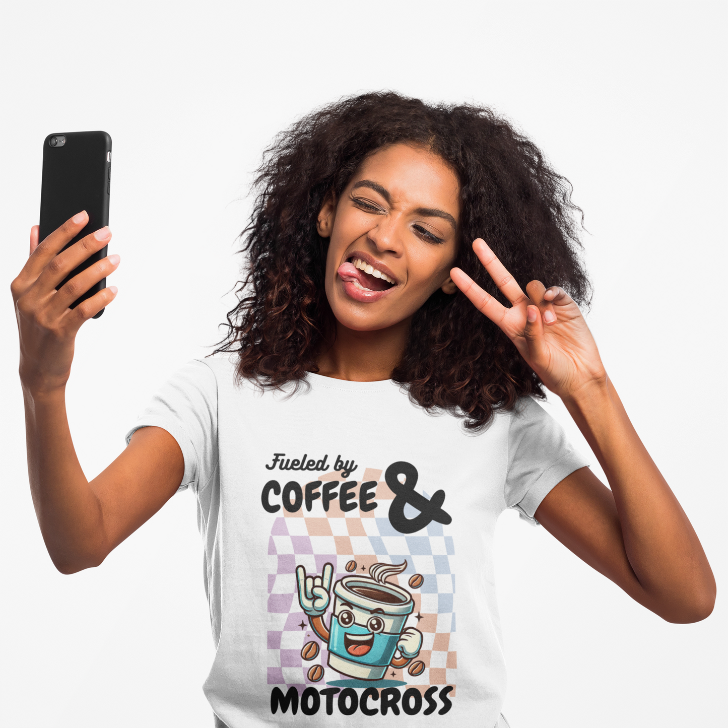 Coffee and Motocross Women's Tee, Fueled by Caffeine T-Shirt, Motorcycle Lover Shirt, Motocross Gifts, Coffee Lover Apparel