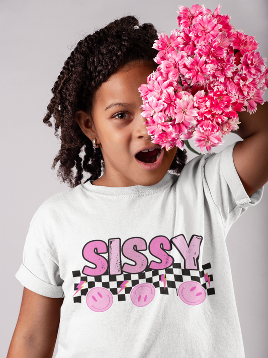 Toddler Tee - Sissy Checkered Smiley Tee