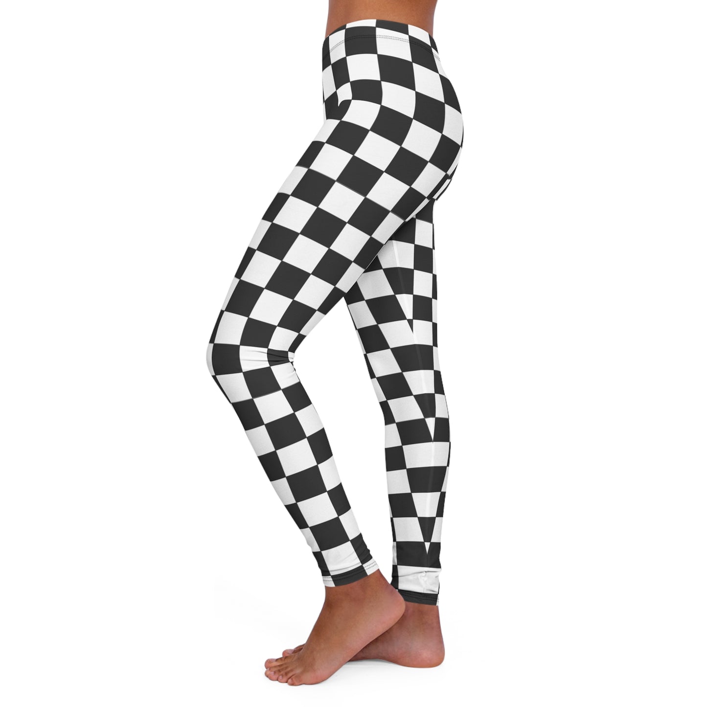 Chic Checkerboard Spandex Leggings for Women, Trendy Activewear, Fitness Pants, Casual Wear, Stylish Yoga Leggings, Holiday Gifts